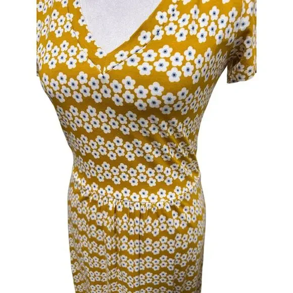 Boden • Penelope Jersey Dress mustard yellow Dijon Daisy Stripe midi Size 6 NWOT - Picture 3 of 7